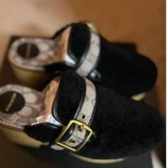 Coach Dylan Shearling Platform Clogs - w/ original box! - Picture 2 of 5
